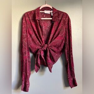 Liz Claiborne Red Paisley Button down